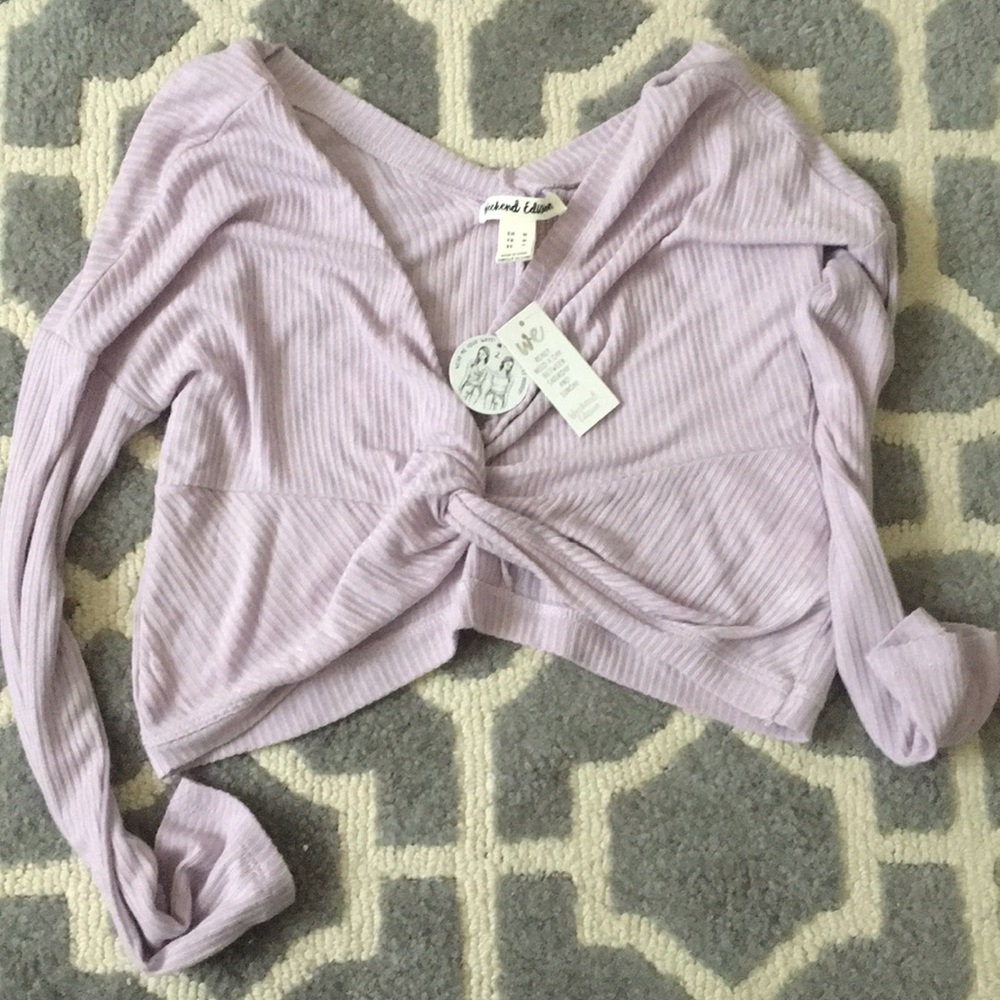 Lavender pullover sweater long sleeve shirt 2 ways
